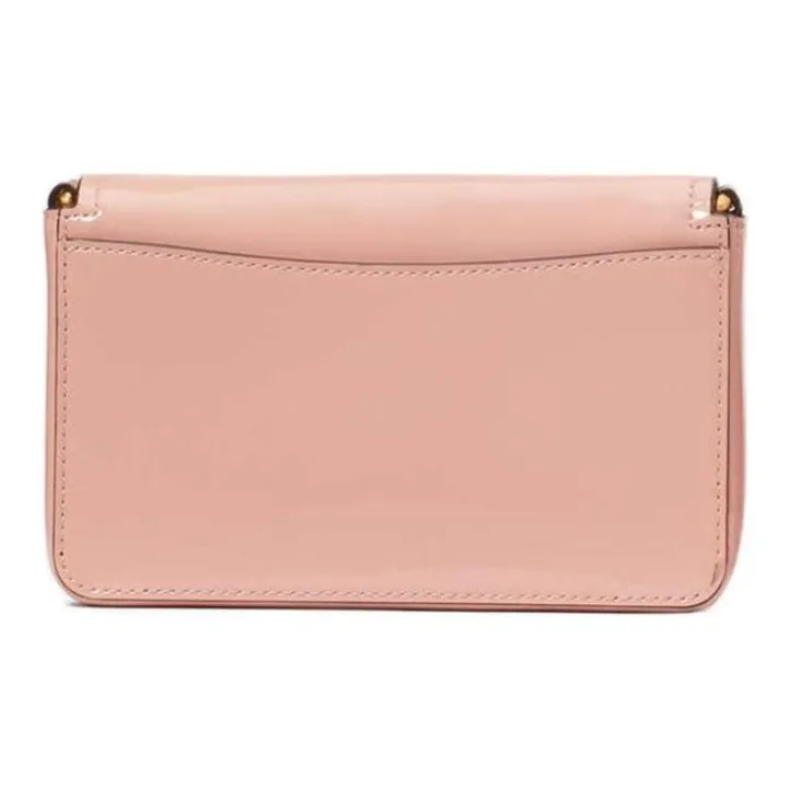 Kate Spade Saffiano Patent Leather Shoulder Bag Crossbody Bag Women's Pink Sand Dune-3