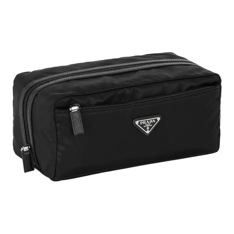 PRADA Nylon Makeup Bag Men's Black-2