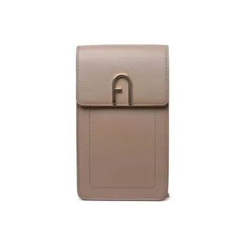 Furla Soft Nappa Leather Shoulder Bag, Crossbody Bag Mini Unisex Light Umber
