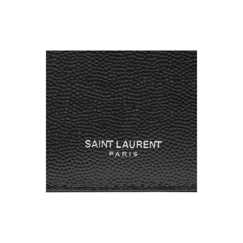 SAINT LAURENT Cow Leather ID Holder, Card Holder, Wallet Men's Black-4