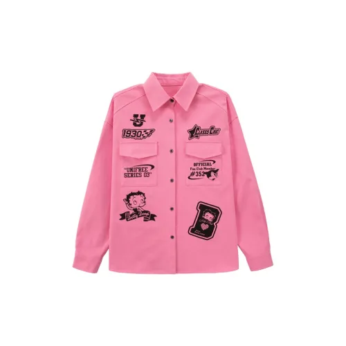 UNIFREE X Betty Boop Co-brand Shirts Women's Pink