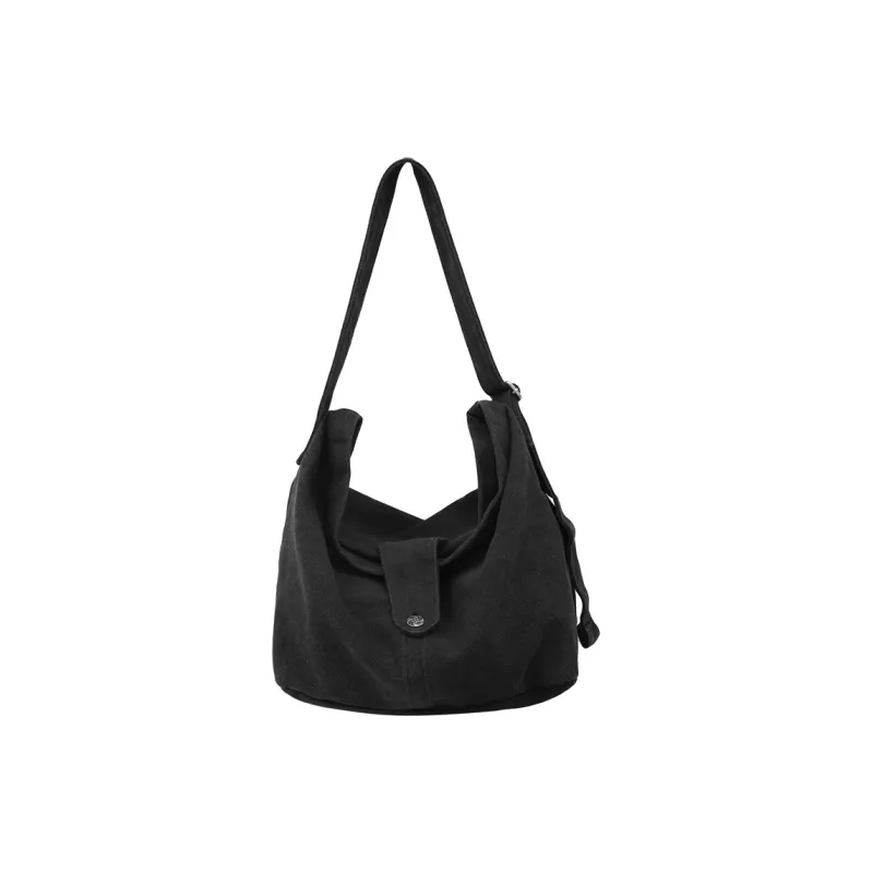 Deli Bear Canvas Canvas Bag Solid Color Crossbody Bag Shoulder Bag Regular Unisex Black/Green Brown Gray-16