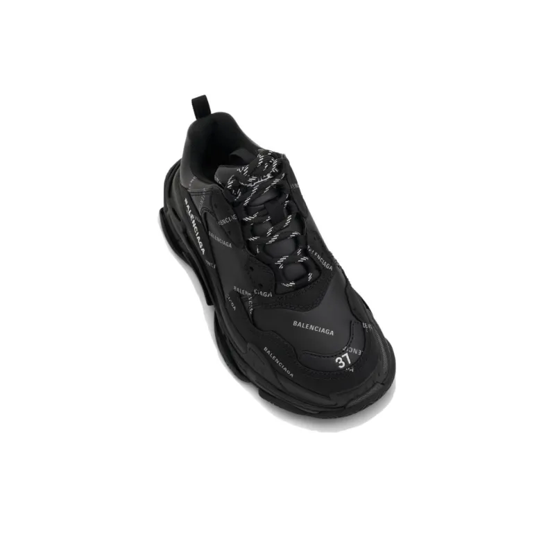 Balenciaga Triple S Sneaker Kids 'Allover Logo - Black'-4