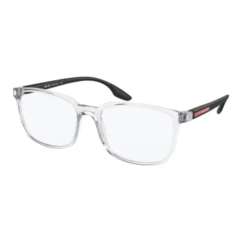 PRADA Plastic Irregular Shape Eyeglass Frames Men's Black