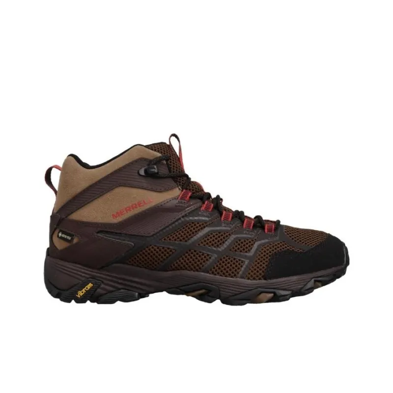 MERRELL Moab FST 2 Mid GTX Cushioning Wear-Resistant Low-Top Outdoor Shoes Men's Black Brown-1