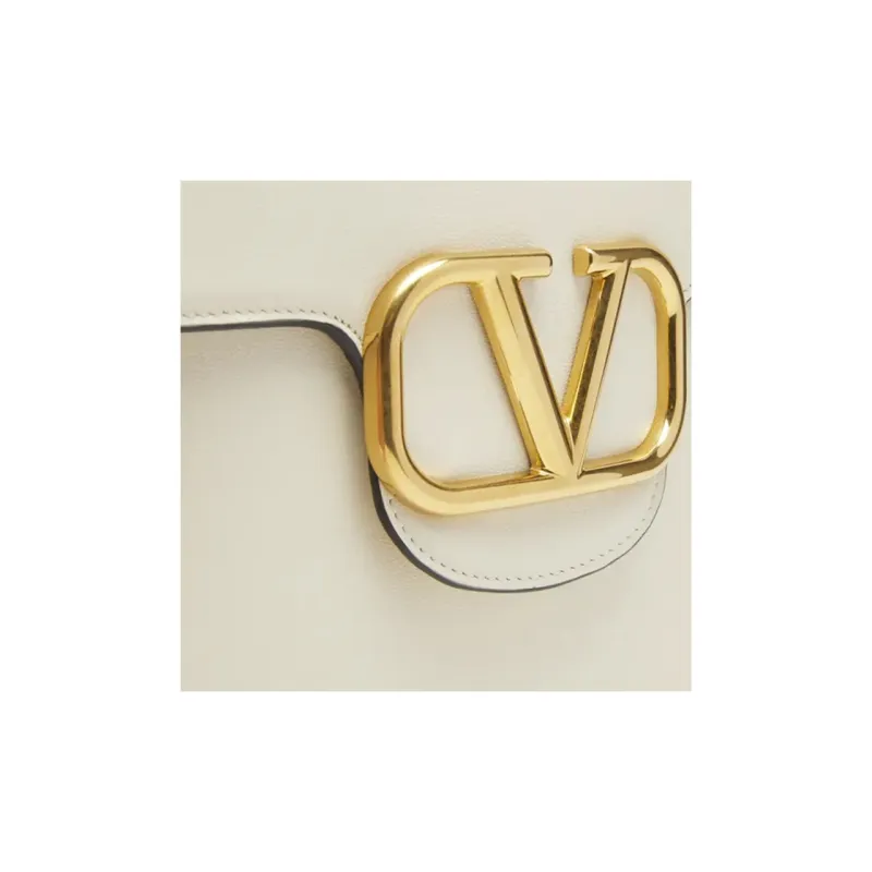 Valentino VSLING Leather Clutch Women's White-1