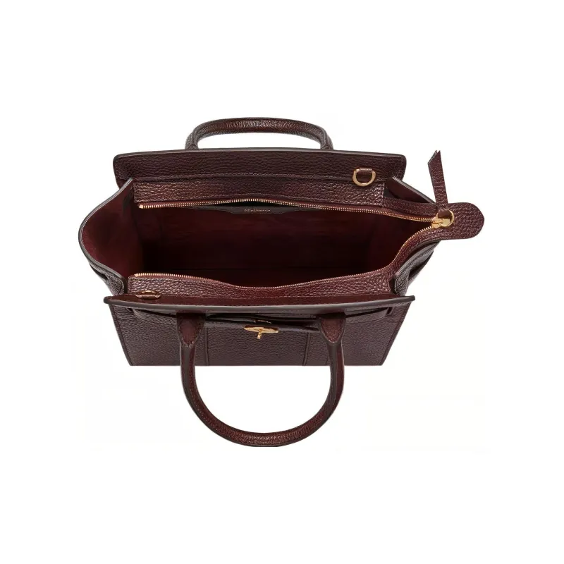 Mulberry Bayswater Grained Cow Leather Shoulder Bag Crossbody Bag Handbag Mini Women's Burgundy-3