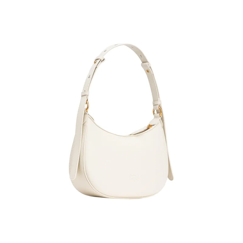 PINKO Love Birds Series Cow Leather Handbag, Shoulder Bag Women's White-2