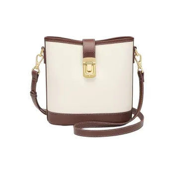 CNOLES Cow Leather Shoulder Bag Crossbody Bag Women's Italian Milk Coffee