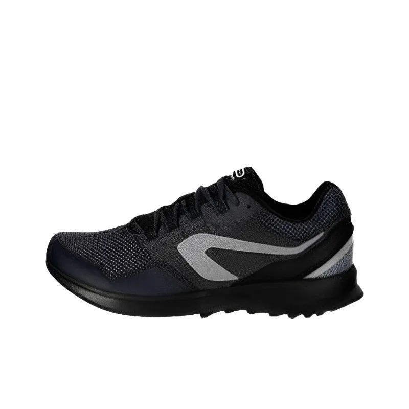 DECATHLON Run Active Slip Resistant Cushioning, Breathable, And Lightweight Low Top Running Shoes Men's Black Gray-0