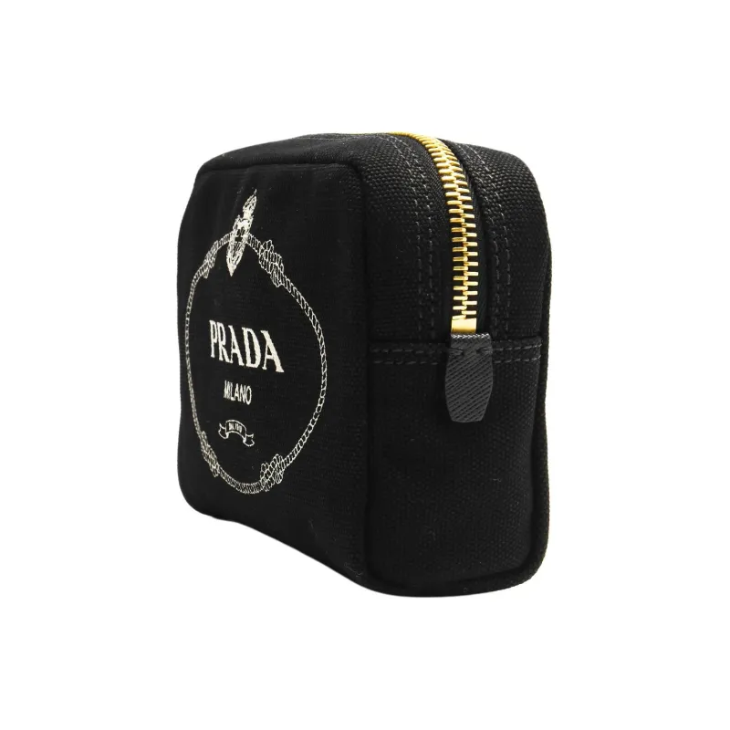 PRADA Canvas Bag, Makeup Bag, Toiletry Bag Unisex Black-2