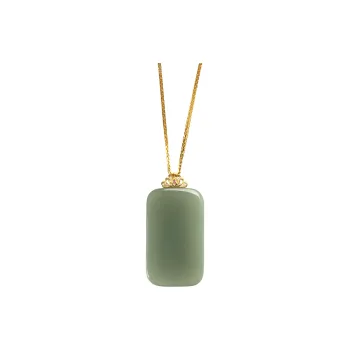 Strange Snow 18K Gold Hetian Jade Pendants Unisex Green Jade