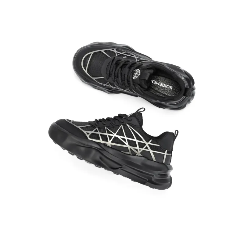 BOIGEMES Anti-Slip And Wear-Resistant Height Increasing Low-Top Casual Shoes Men's Black-1