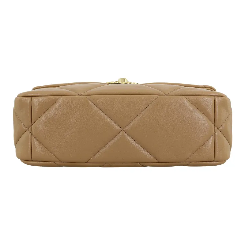 CHANEL 19Bag Sheepskin Shoulder Bag, Crossbody Bag Trumpets Women's Brown-3