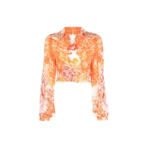 CAMILLA Floral-print Silk Wrap Shirt