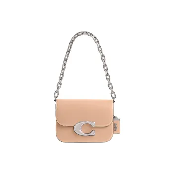 COACH IDOL Cow Leather Messenger Bag, One Shoulder Handbag Trumpets Women's Light Umber Yellow