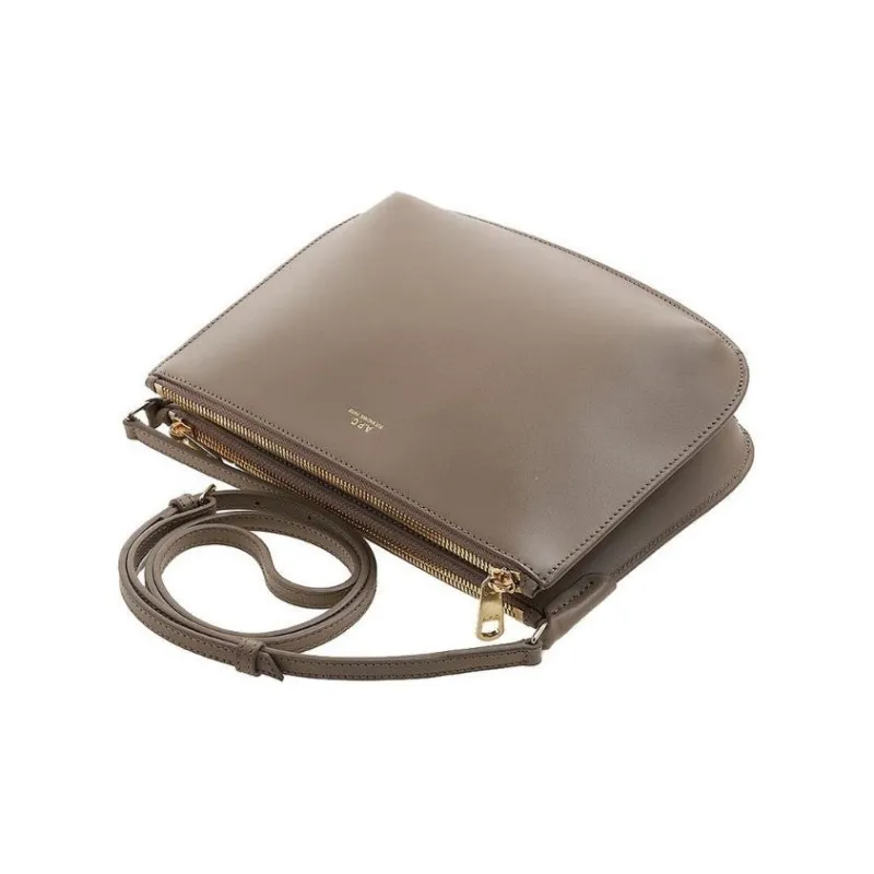 A.P.C Leather Crossbody Bag, Shoulder Bag Women's Greige-3