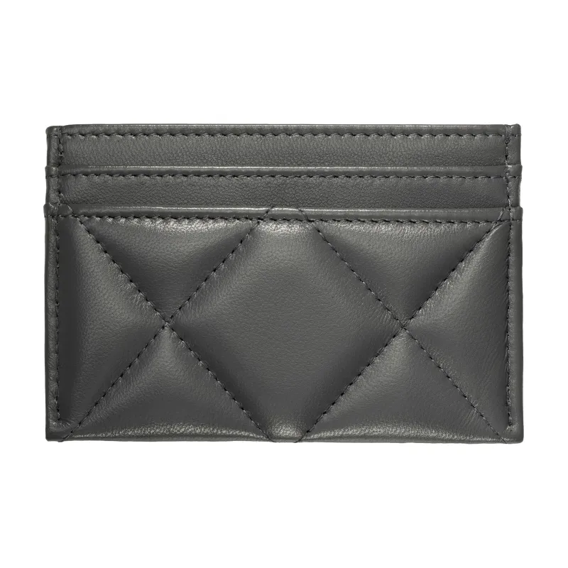CHANEL 19Bag Lambskin Card Holder Women's Gray-2