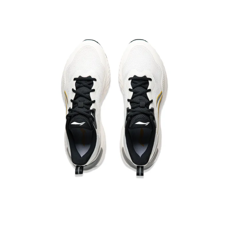 LiNing Chasing clouds Cushioning Anti Slip Wear Resistant Breathability Low Top Running Shoes Men's White Gray-3