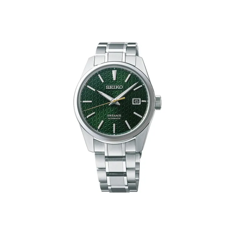 SEIKO Presage Series Mechanical Movement Stainless Steel Strap Watch Men's Watches Green Dial-1
