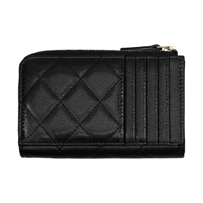 CHANEL Grain Caviar Cow Leather Card Holder Women's Black-2