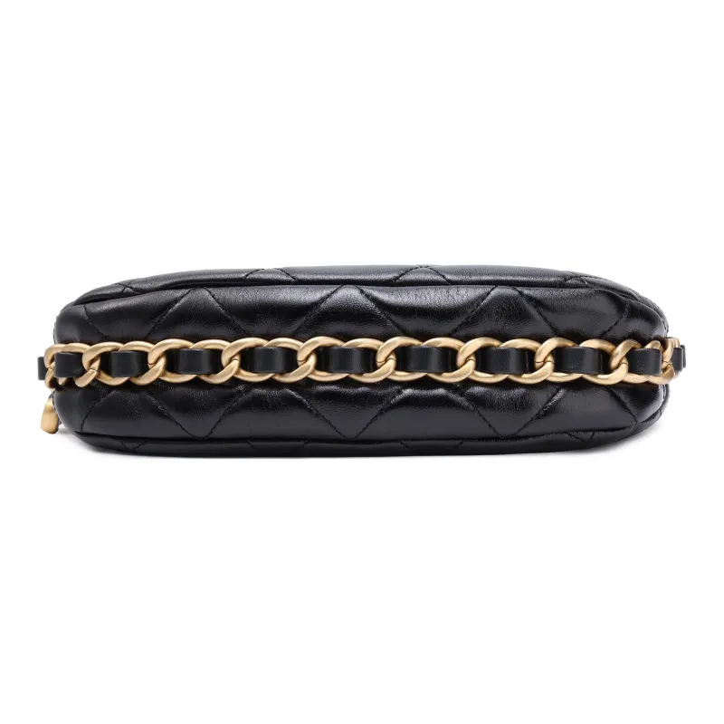 CHANEL Polished Lambskin Hippie Bag, Crossbody Bag, Shoulder Bag Women's Black-3