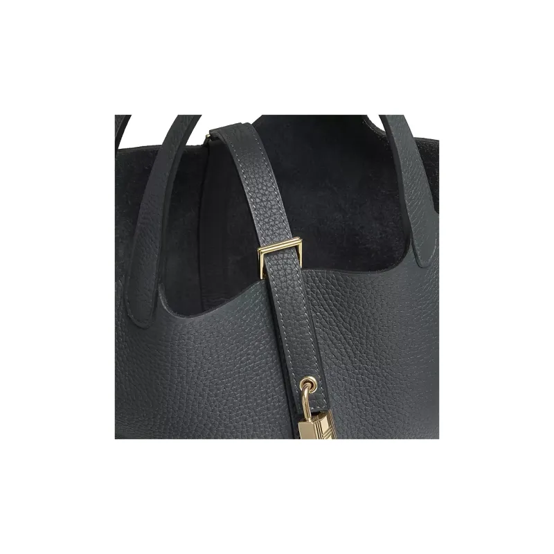 HERMES Picotin Lock Clemence Bullock Leather Basket Bag Handbag Bucket Bag Women's H0 Misty Gray-3
