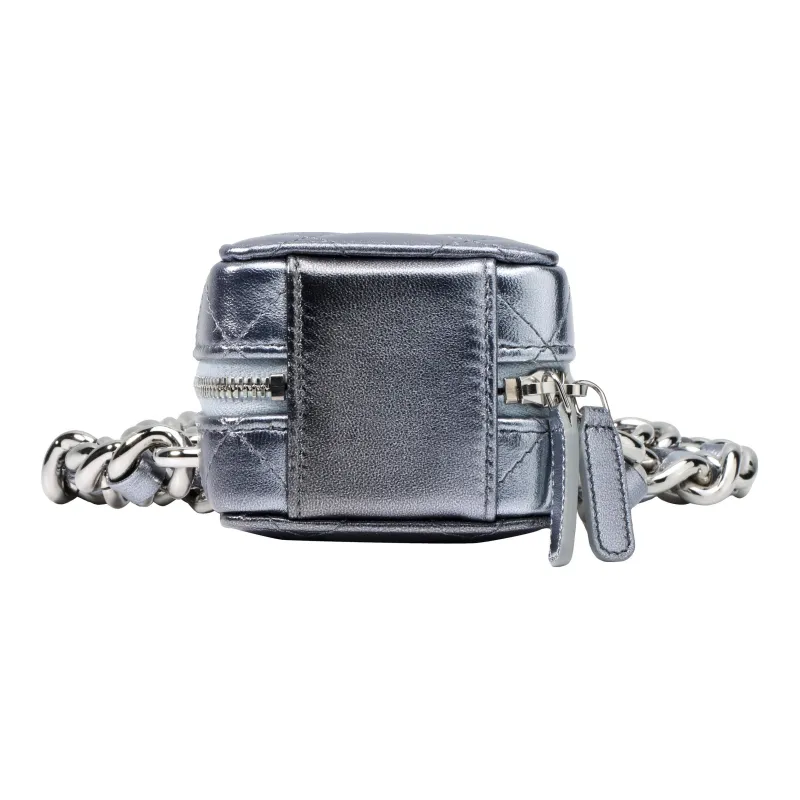 CHANEL Lambskin Shoulder Bag, Crossbody Bag Women's Silver Purple-3