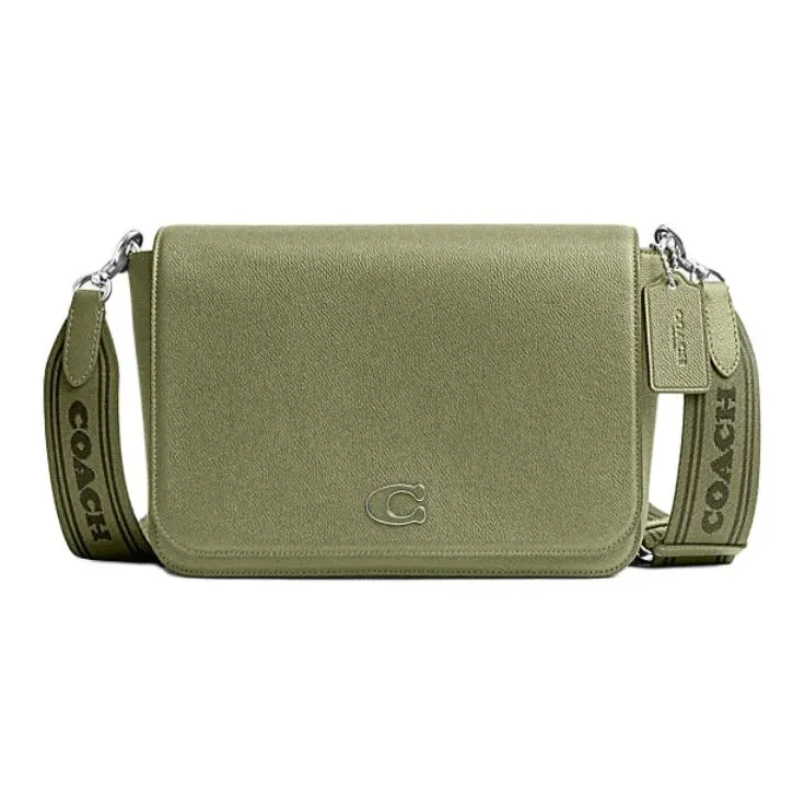 COACH Cow Leather With PVC Messenger Bag, Crossbody Bag, Shoulder Bag Medium Size Men's Moss Green-0