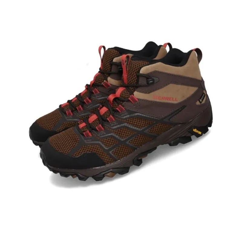 MERRELL Moab FST 2 Mid GTX Cushioning Wear-Resistant Low-Top Outdoor Shoes Men's Black Brown-2