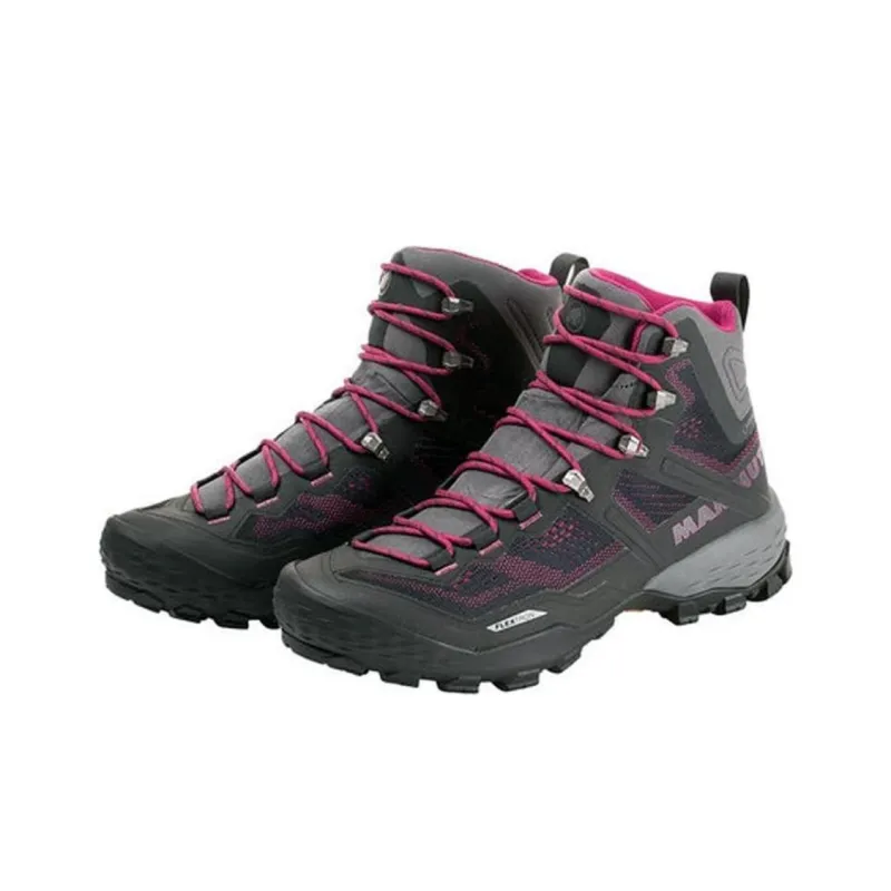 MAMMUT Ducan Anti Slip Wear Resistant High Top Outdoor Shoes Women's Black Red-2