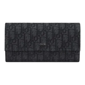 DIOR Oblique Printed Fabric Wallet Men's Black
