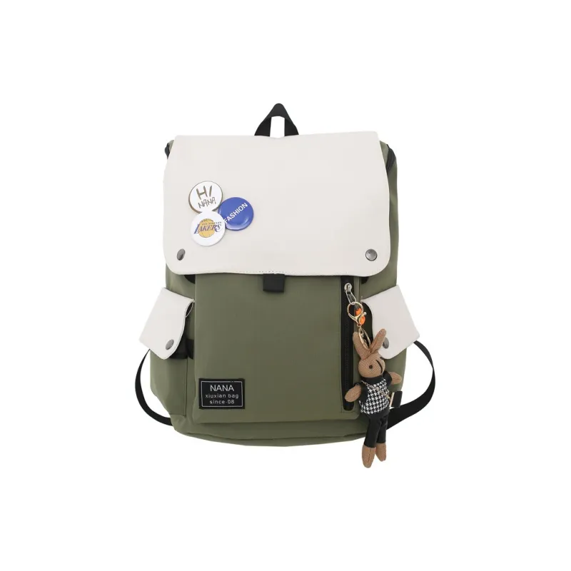 BALANG Nylon Backpack Regular Unisex Pure Black/Black & White/White & Green/Blue & White-5