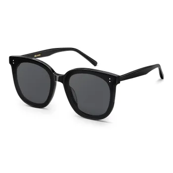 HLA Plate Frame Irregular Shape Sunglasses Unisex Black