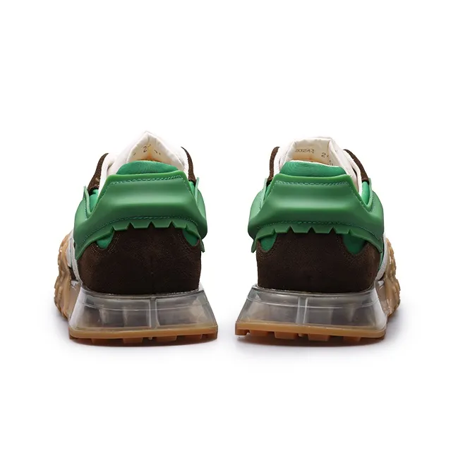 PARDASAUL Men's Casual Shoes Men Low Top Dark Green/Orange/White-4