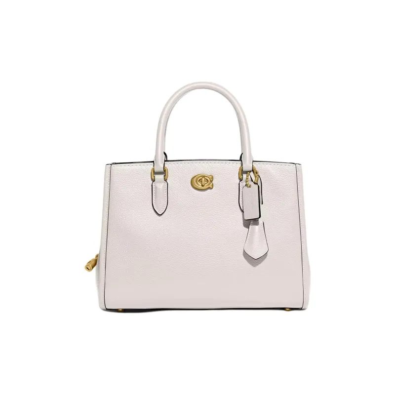 COACH Brooke Leather Tote Bag Shopping Bag Shoulder Bag Crossbody Bag Handbag Large Size Women's White-0