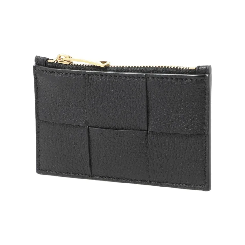Bottega Veneta Calfskin Card Holder Wallet Women's Black-1