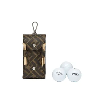FENDI Polyurethane PU Storage Bag Unisex Brown