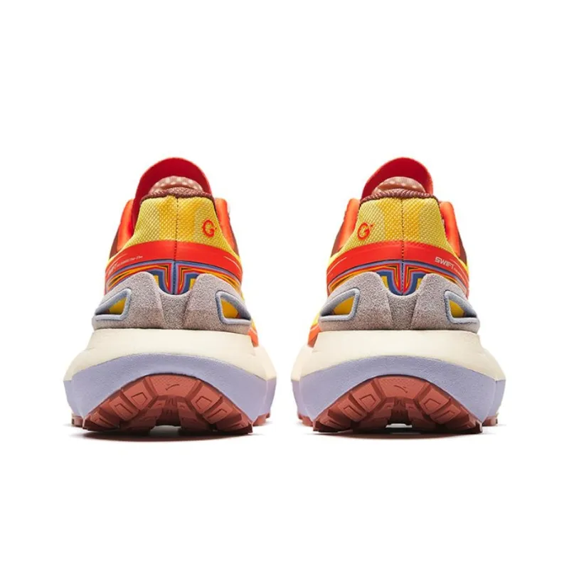 Anta Cushioning Wear-Resistant Low-Top Running Shoes Men's Beige Red Orange-3