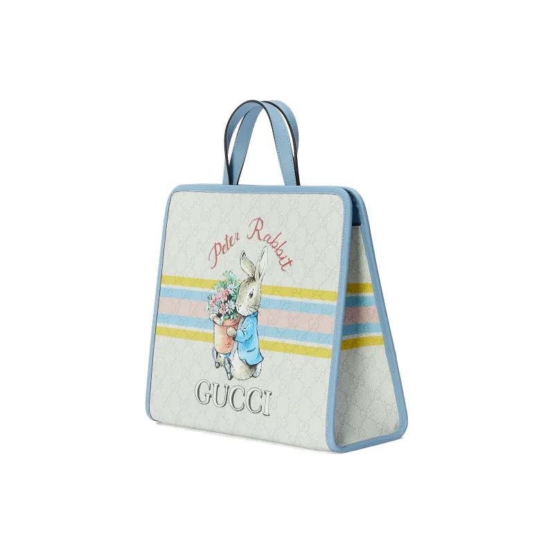 GUCCI Peter Rabbit™ Collaboration GG Supreme Canvas Tote Bag Shopping Bag Shoulder Bag Handbag Kids' Ecru-1