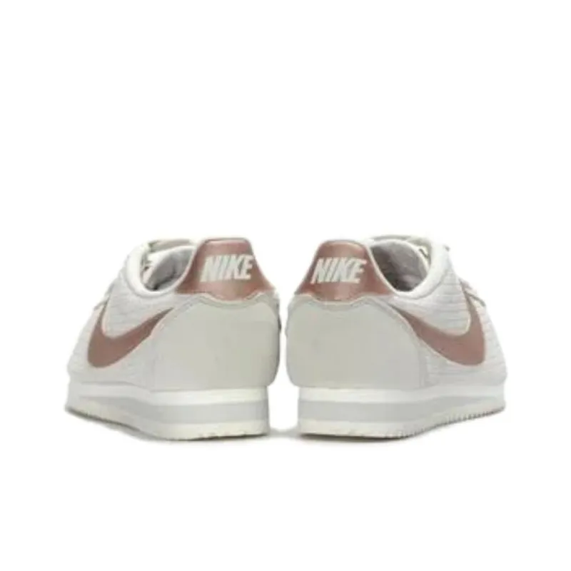 Nike Classic Cortez Anti-Slip And Wear-Resistant Lightweight Low-Top Skateboard Shoes Women's Gray Gold-2