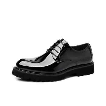 GZZ Dress Shoes Men Low Top Black/Brown