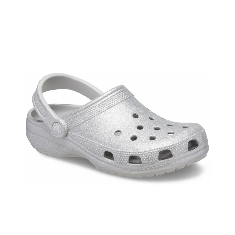 Crocs Classic Glitter Clogs 'Silver'-2