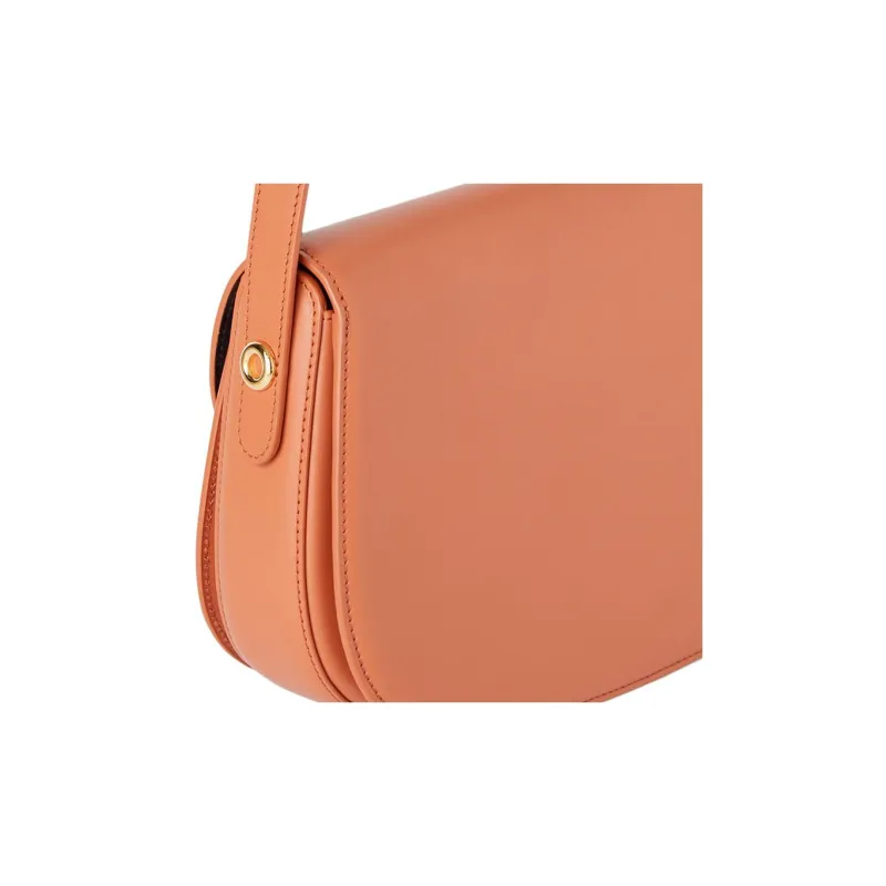Loro Piana Ghiera Calfskin Handbag, Shoulder Bag, Crossbody Bag Orange-4
