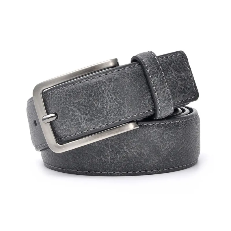 PISHUSHU Cow Leather Belts Men's Brown Gray Dark Brown Width 3.4cm-1