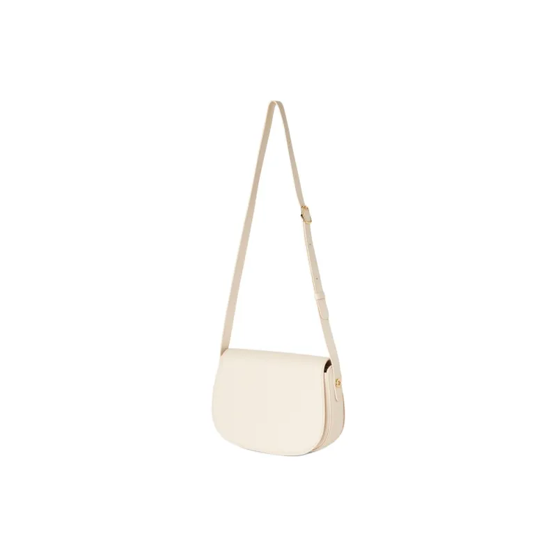 Loro Piana Calfskin Handbag, Shoulder Bag, Crossbody Bag Trumpets Women's Lotus Root White-1