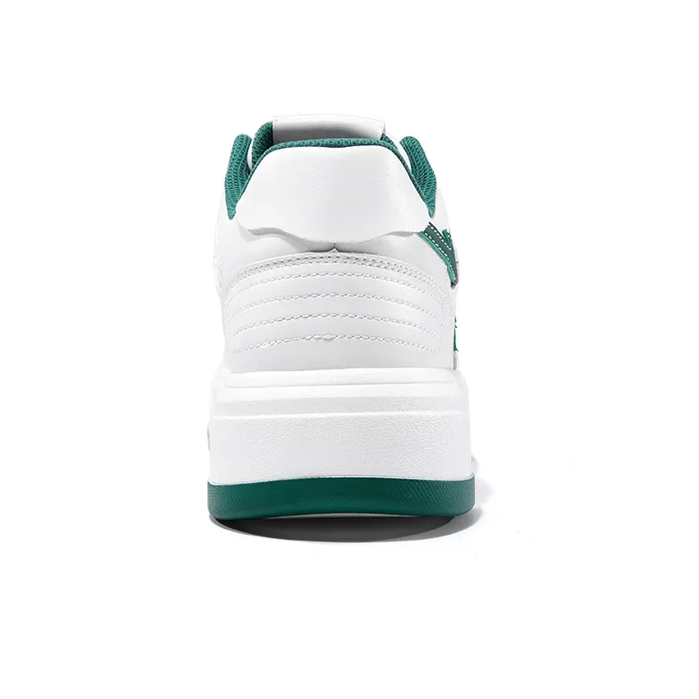 H8 Height Increasing Wear Resistant Low Top Casual Shoes Unisex White/Green-4