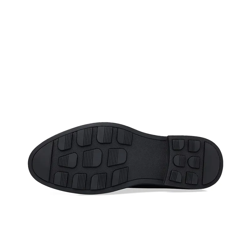 GZZ Dress Shoes Men Low Top Black/Brown-8