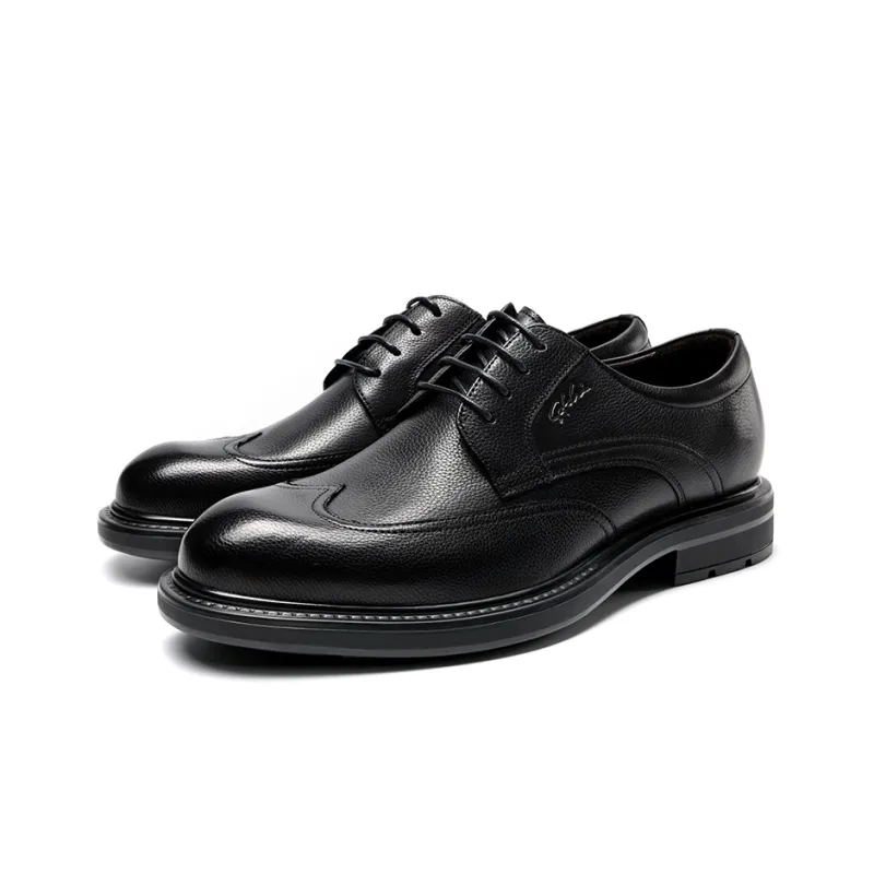 Satchi Business Formal Leather Shoes Men's Black 3.5CM-2