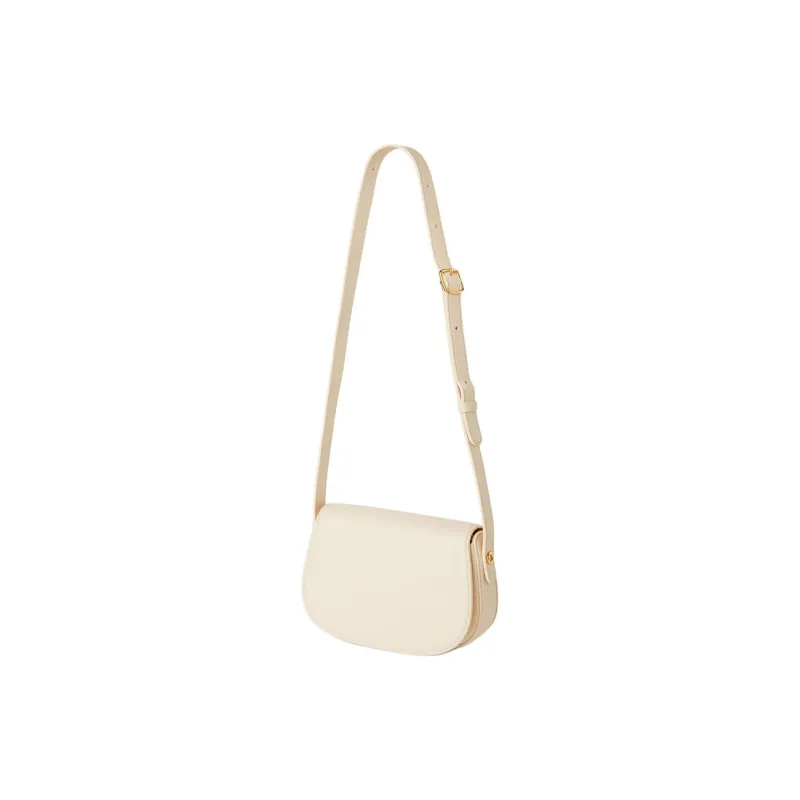 Loro Piana Ghiera Calfskin Shoulder Bag, Crossbody Bag Mini Women's Lotus Root White-1